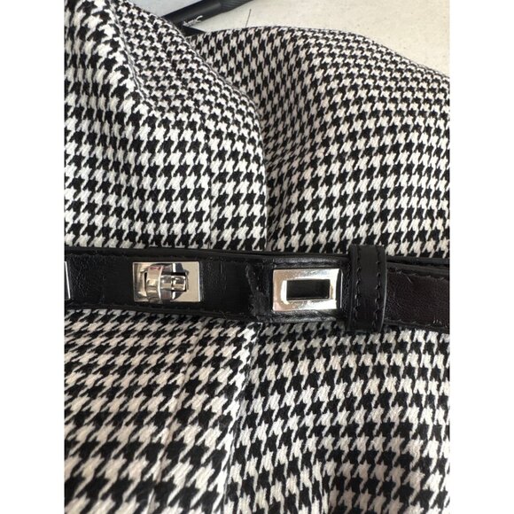 Anne Klein Womens Houndstooth Sleeveless Dress jumper Belt Size 10 Black White - Picture 4 of 5
